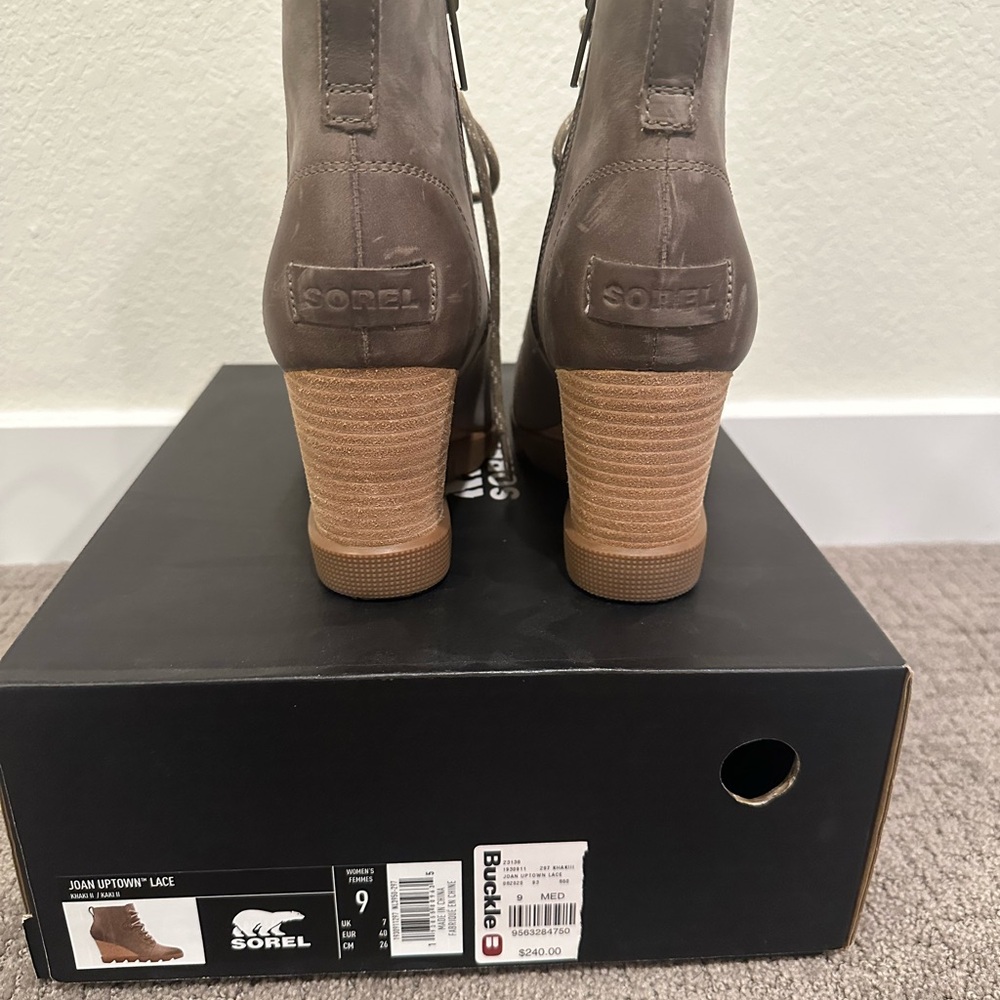 Sorel Brown Lace-Up Heeled Boots